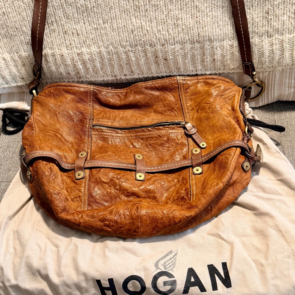 Hogan Brown Leather Shoulder Bag